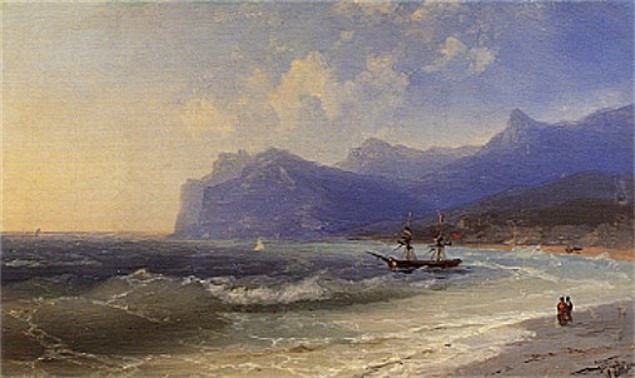 Ivan Aivazovsky: The Beach at Koktebel on a Windy Day (1873)